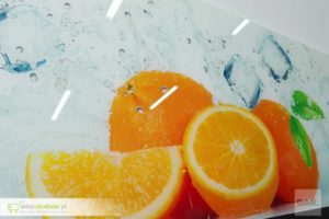 Druk UV na szkle do kuchni - pomarańcze